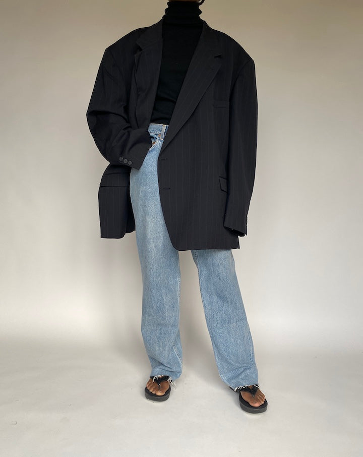 VINTAGE OVERSIZED PINSTRIPED BLAZER 1733