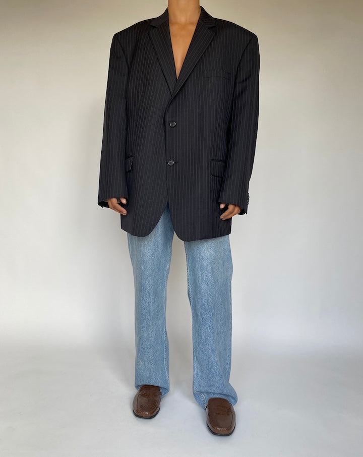 VINTAGE SINGLE BREASTED PINSTRIPED BLAZER 1749