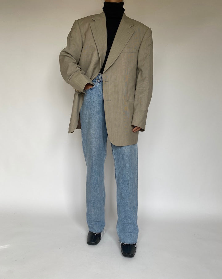 VINTAGE BEIGE SINGLE BREASTED BLAZER 1758