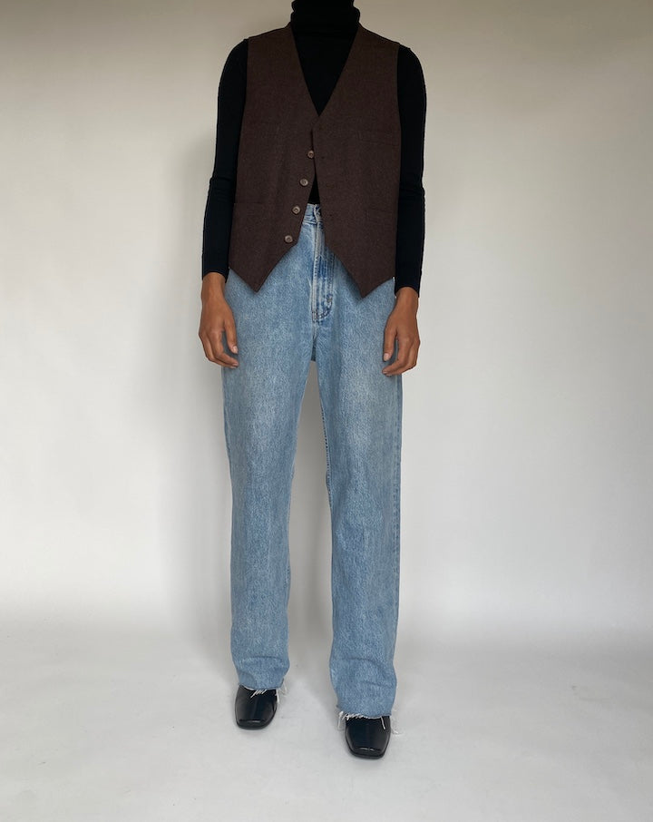 VINTAGE BROWN VEST 1766