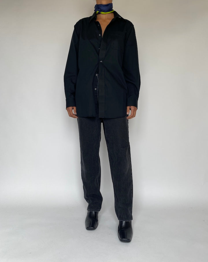 VINTAGE BLACK BUTTON DOWN SHIRT 1793