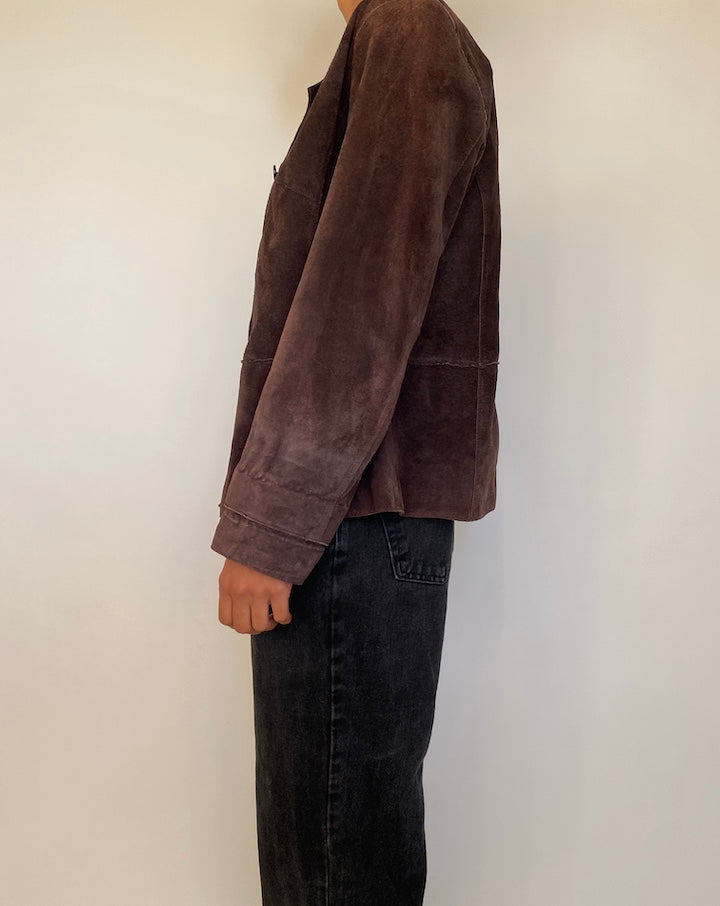 VINTAGE BROWN SUEDE LEATHER JACKET 1823