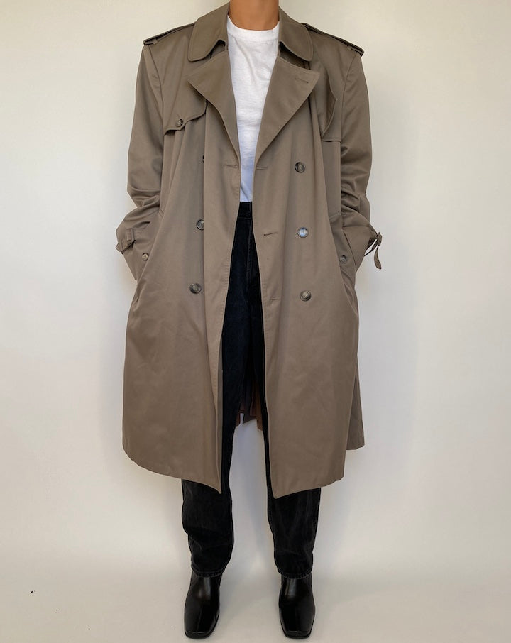 VINTAGE BEIGE OVERSIZED TRENCH COAT 1826