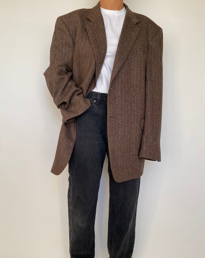 VINTAGE BROWN WOOL BLAZER 1827