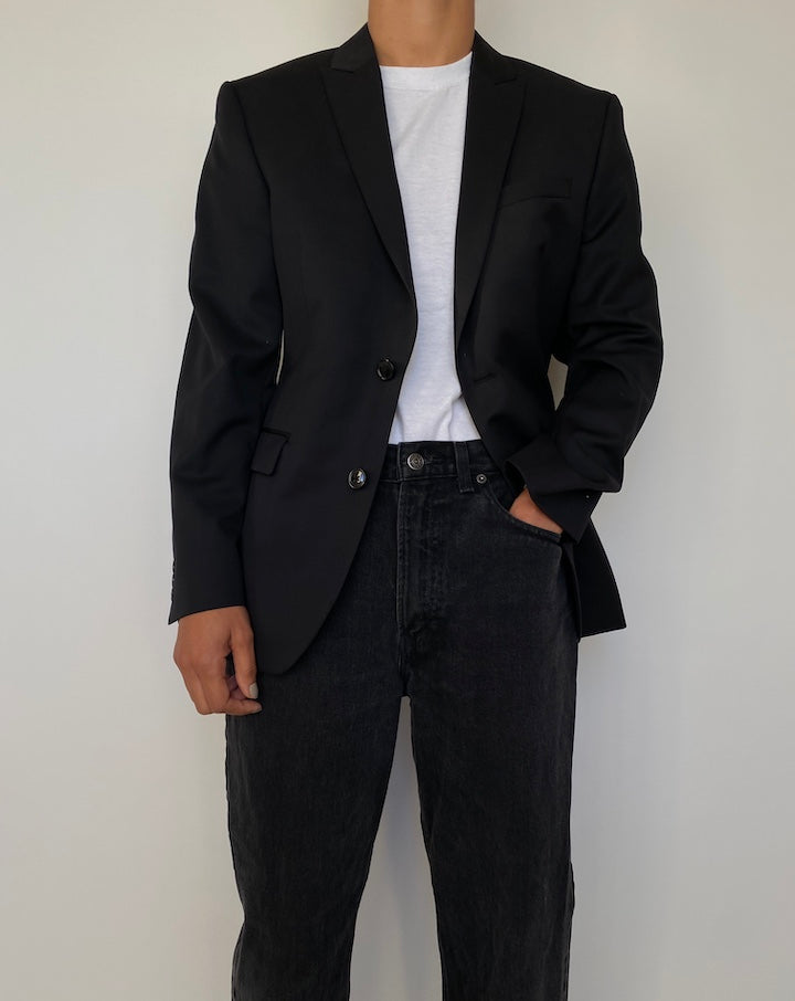 VINTAGE BLACK WOOL BLAZER 1833