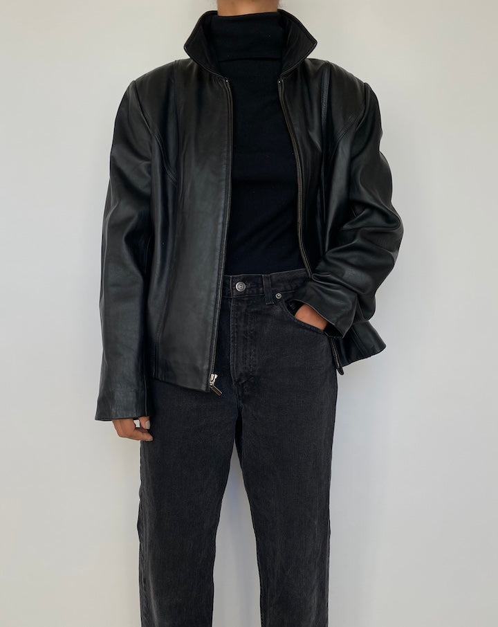 VINTAGE BLACK LEATHER JACKET 1841