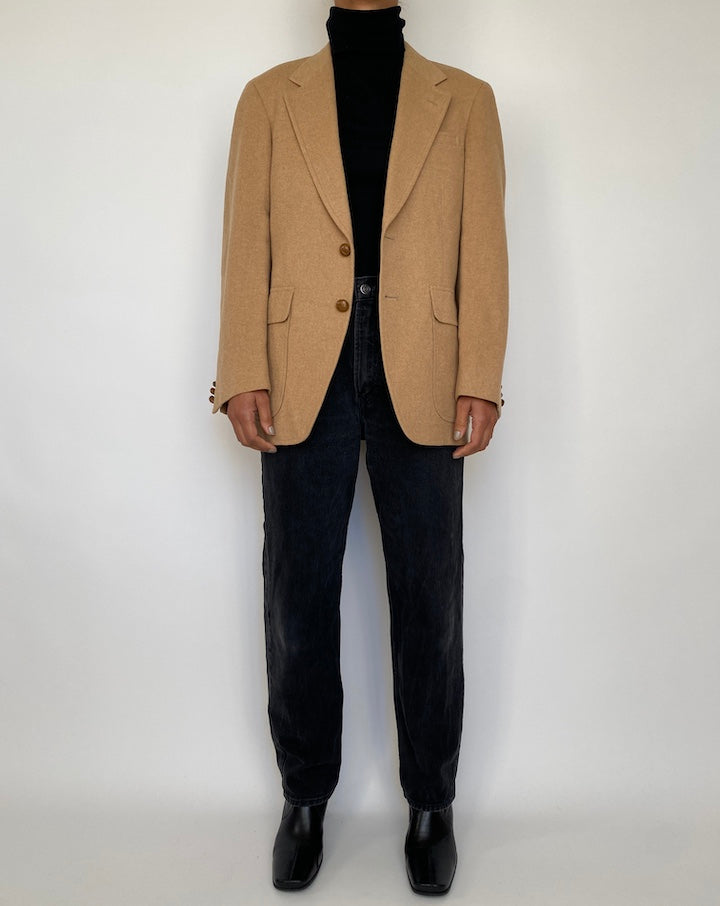 VINTAGE SINGLE BREASTED CAMEL HAIR BLAZER 1844