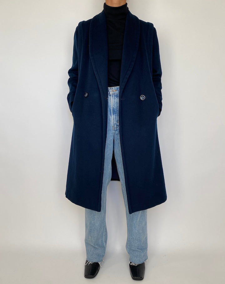 VINTAGE NAVY LONG COAT 1857