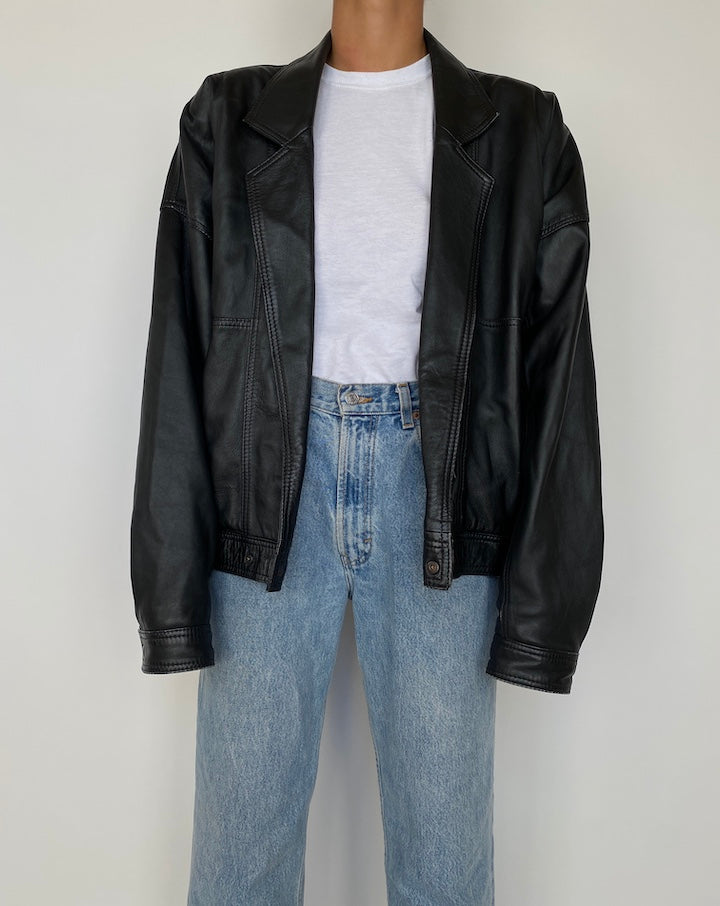 VINTAGE BLACK LEATHER JACKET 1872