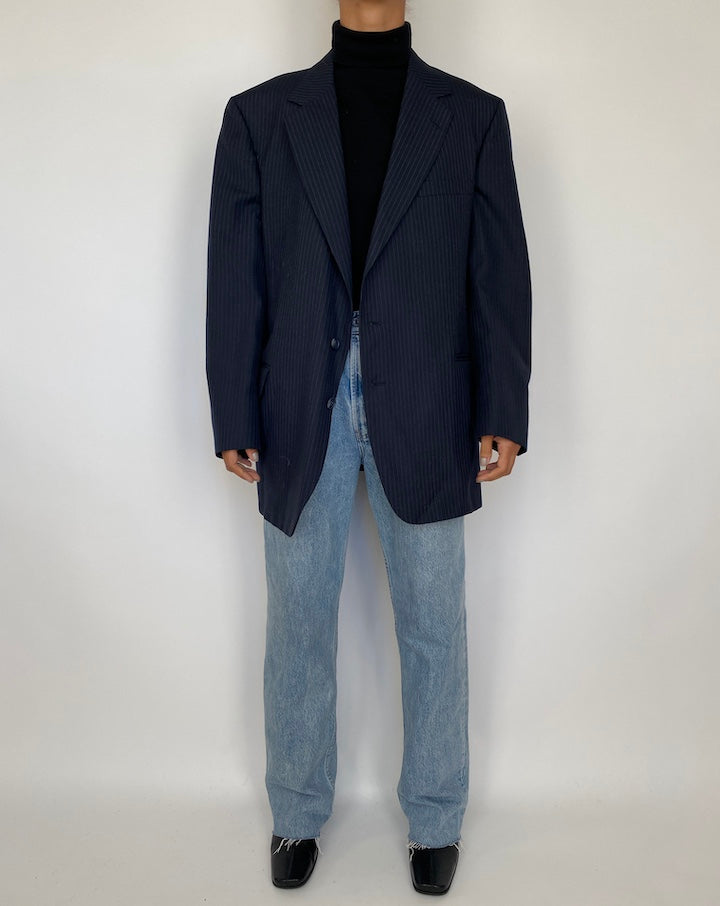 VINTAGE NAVY PINSTRIPED BLAZER 1875