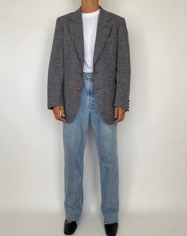 VINTAGE SINGLE BREASTED HOUNDSTOOTH BLAZER 1885