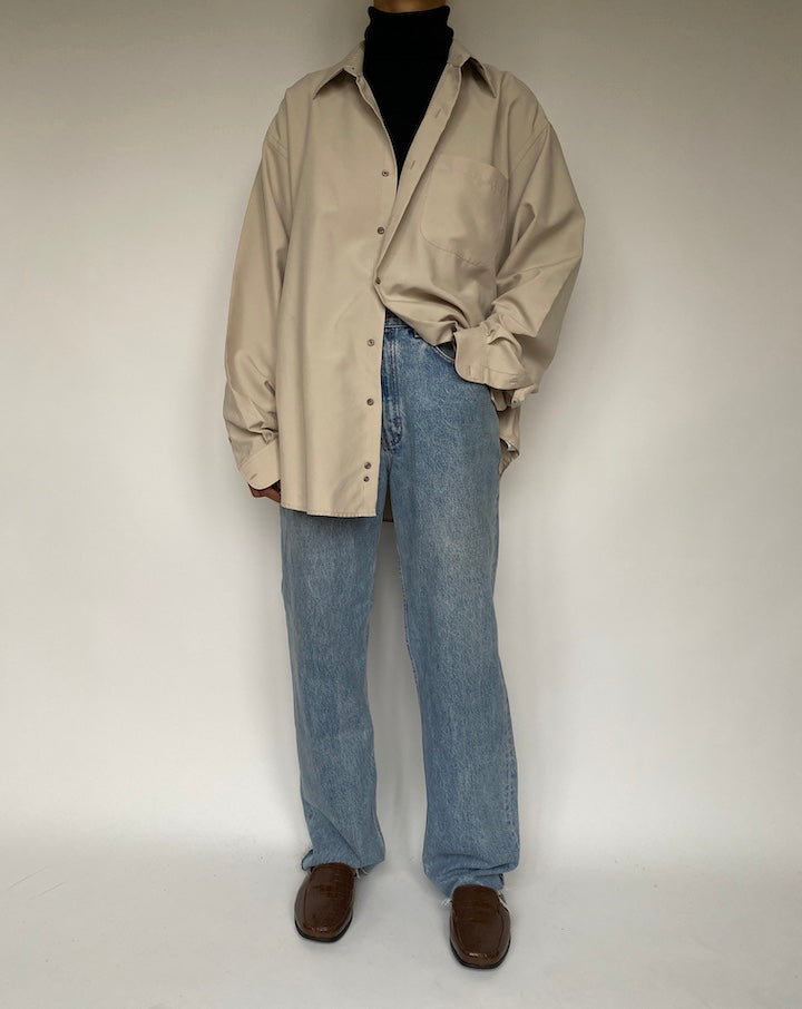 VINTAGE LIGHT BEIGE BUTTON DOWN SHIRT 1911