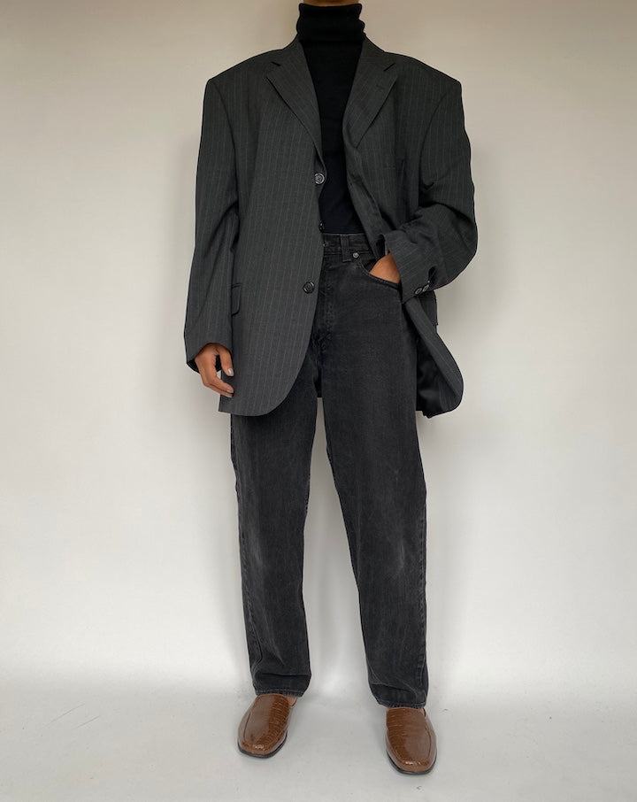 VINTAGE DARK GREY PINSTRIPED BLAZER 1934