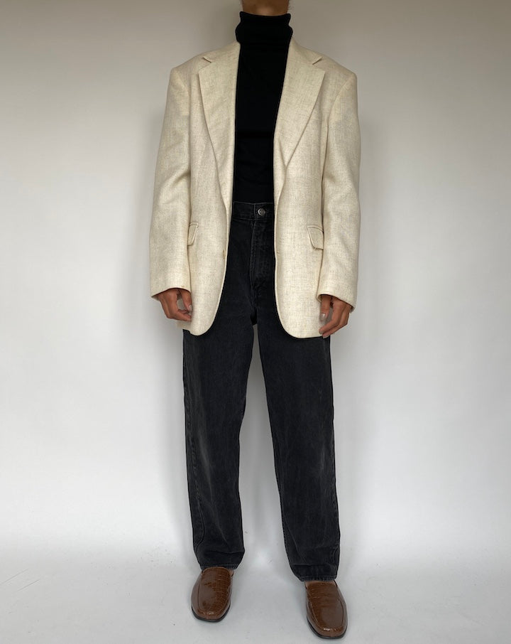 VINTAGE LIGHT CREAM SINGLE BREASTED BLAZER 1939