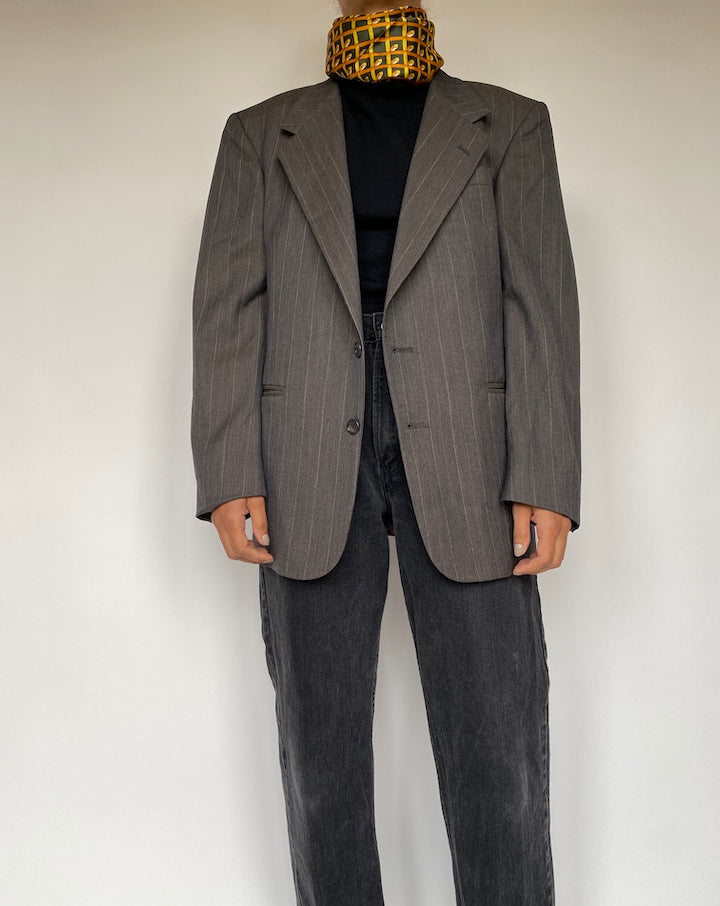 VINTAGE SINGLE BREASTED PINSTRIPED BLAZER 1952