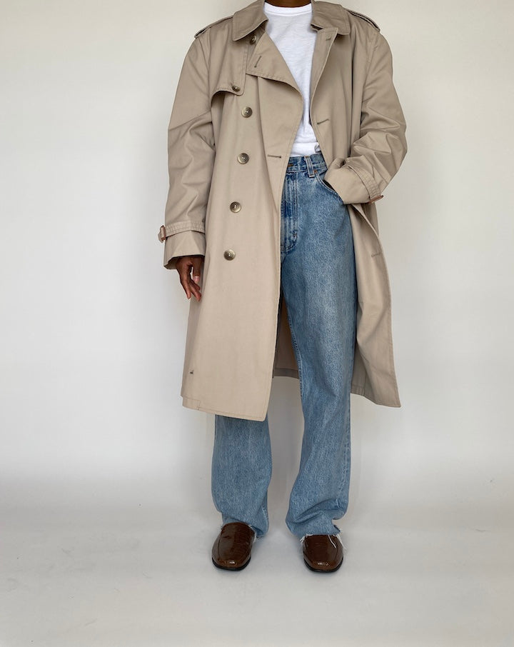 VINTAGE BEIGE OVERSIZED TRENCH COAT 1989