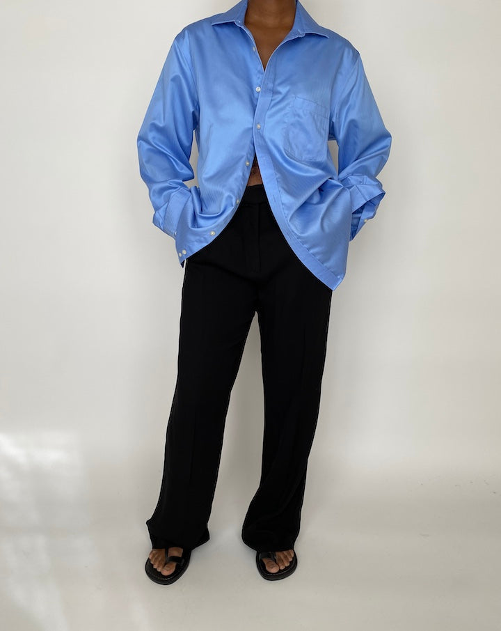 VINTAGE OVERSIZED BLUE BUTTON DOWN SHIRT 2005