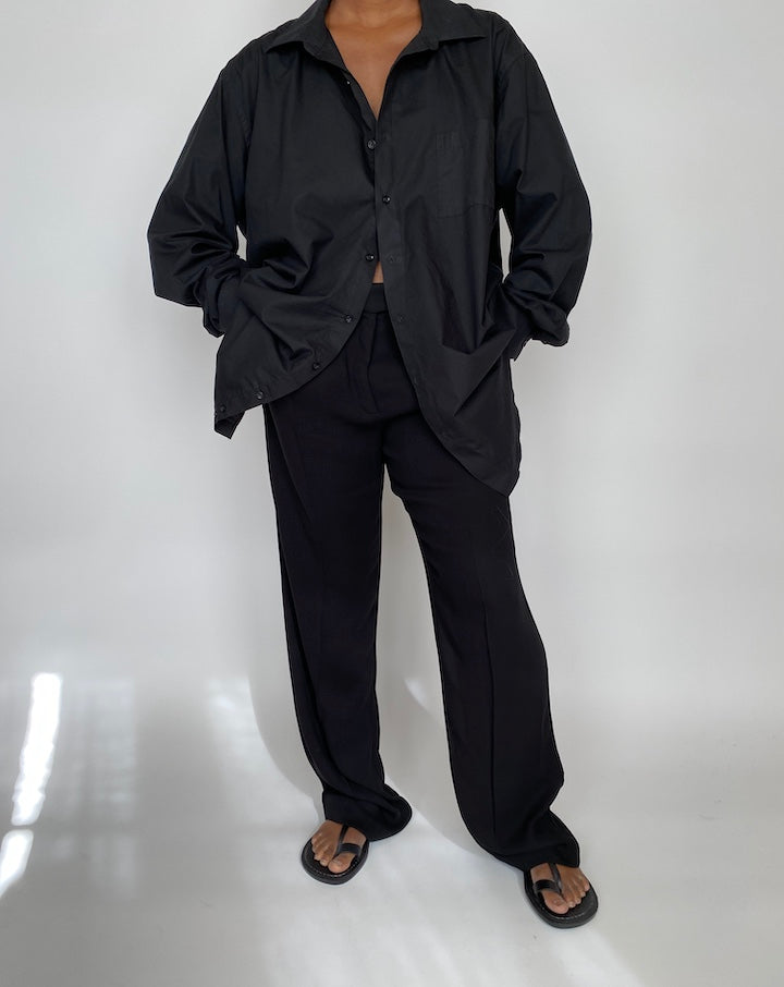 VINTAGE BLACK BUTTON DOWN SHIRT 2027