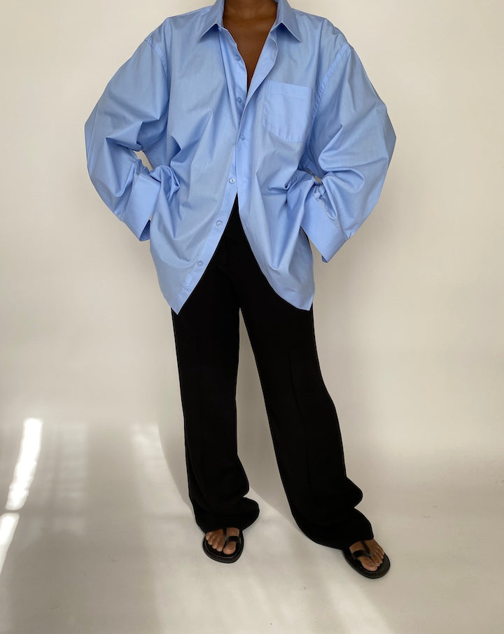 VINTAGE OVERSIZED BLUE BUTTON DOWN SHIRT 2029