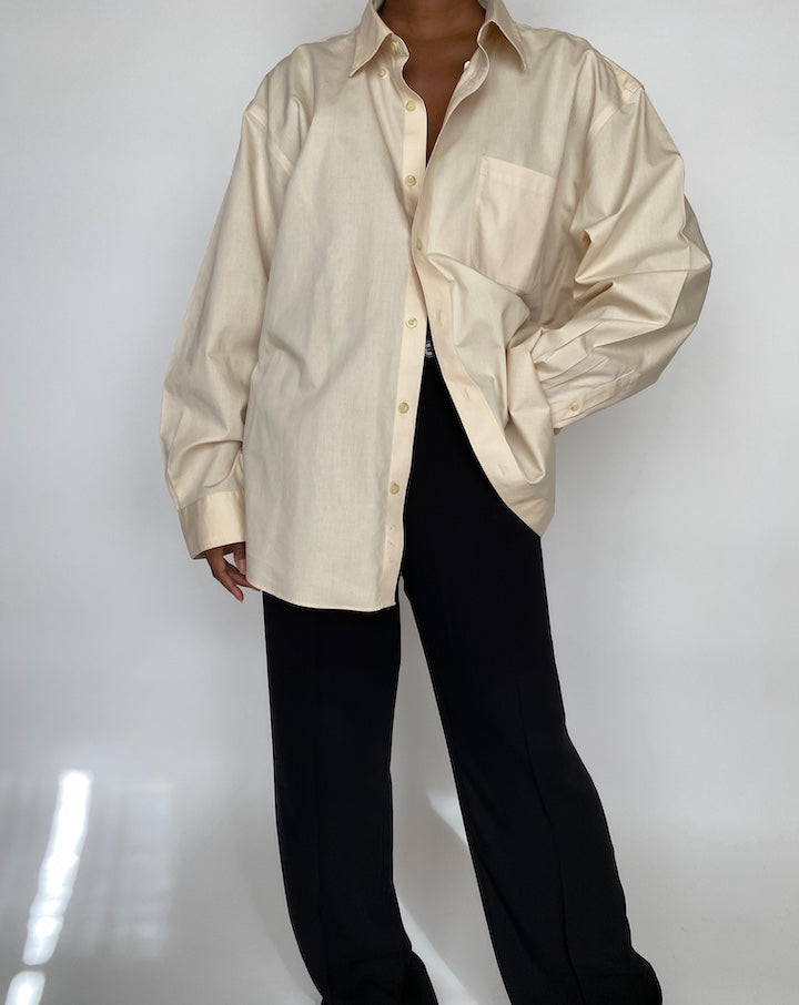 VINTAGE LIGHT BEIGE BUTTON DOWN SHIRT 2031