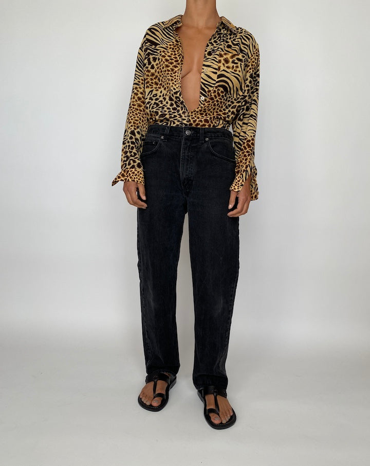 VINTAGE ANIMAL PRINTED BLOUSE 2068