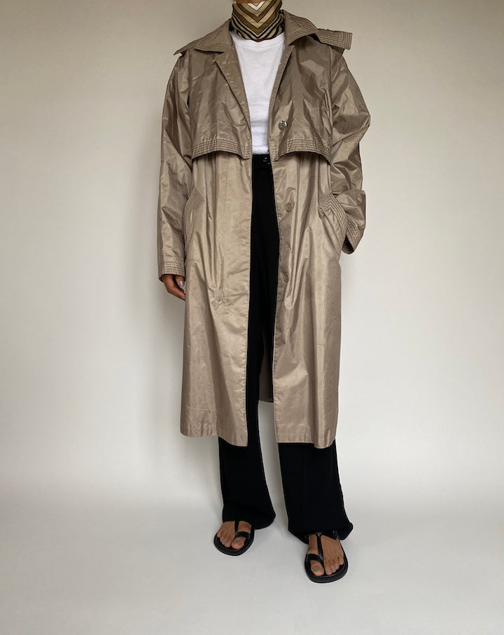 VINTAGE OVERSIZED BEIGE LONG COAT 2143