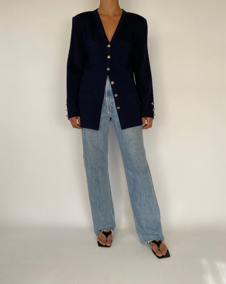 VINTAGE NAVY CARDIGAN 2290