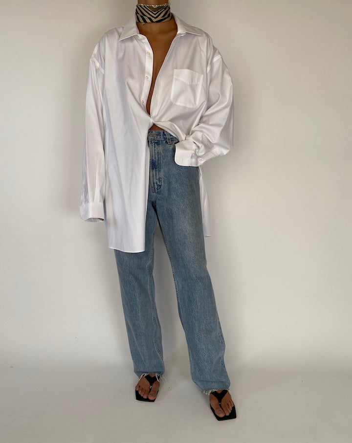 VINTAGE WHITE OVERSIZED SHIRT 2293