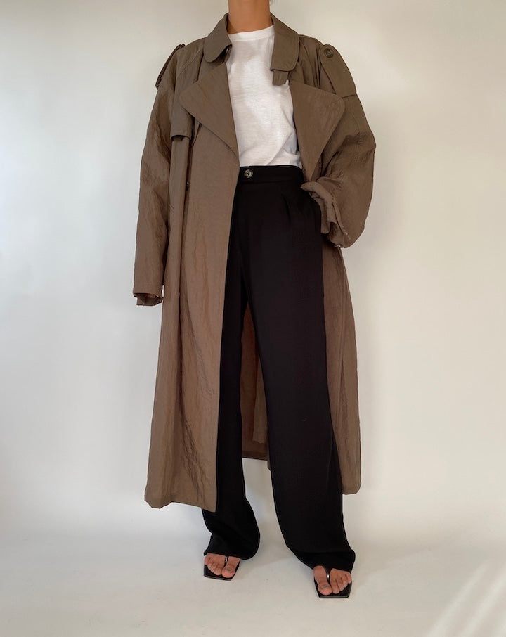 VINTAGE BROWN OVERSIZED LONG COAT 2343