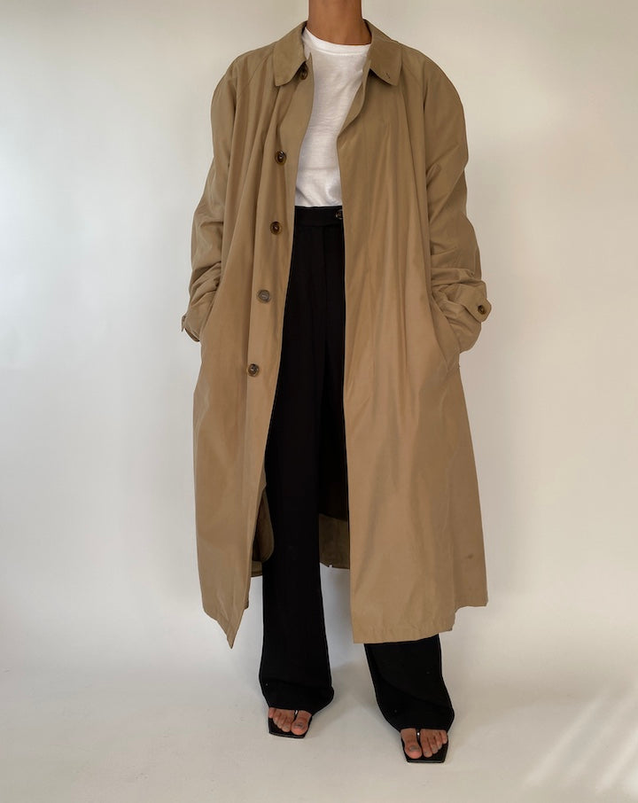 VINTAGE OVERSIZED LONG BEIGE COAT 2348
