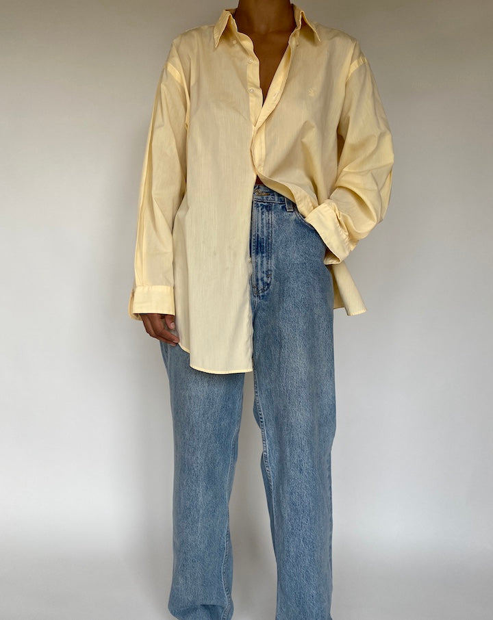 VINTAGE YELLOW RALPH LAUREN BUTTON DOWN SHIRT 1741