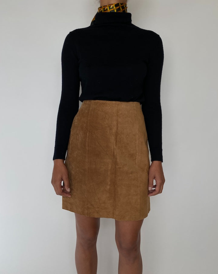 Vintage Suede Leather Skirt 1814