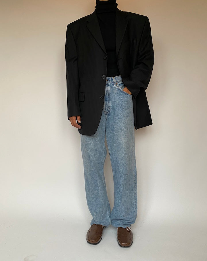 VINTAGE OVERSIZED PINSTRIPED BLAZER 1895