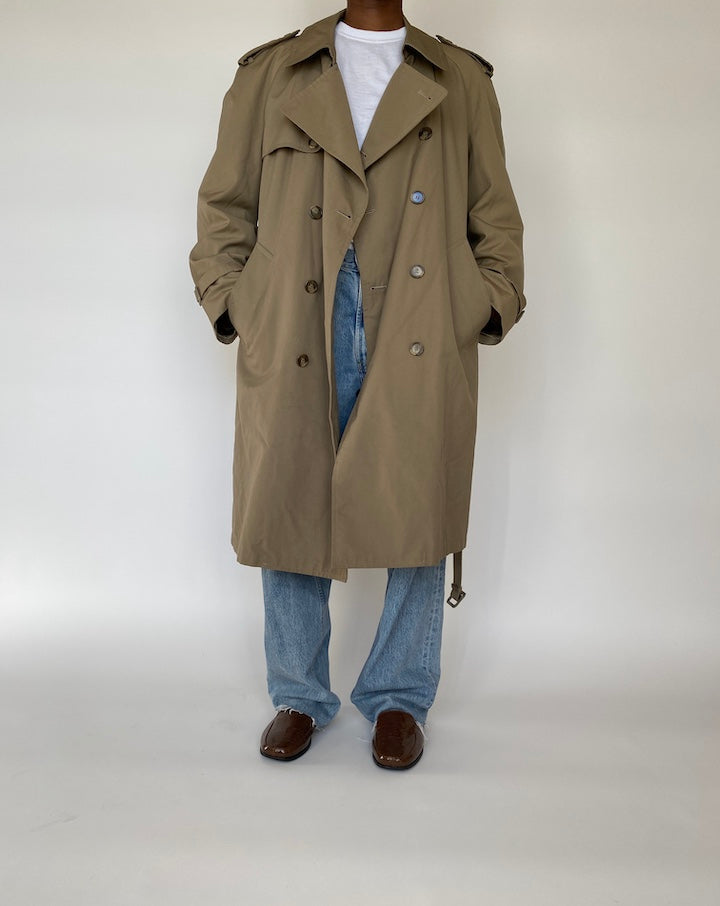 VINTAGE OVERSIZED BEIGE TRENCH COAT 1965