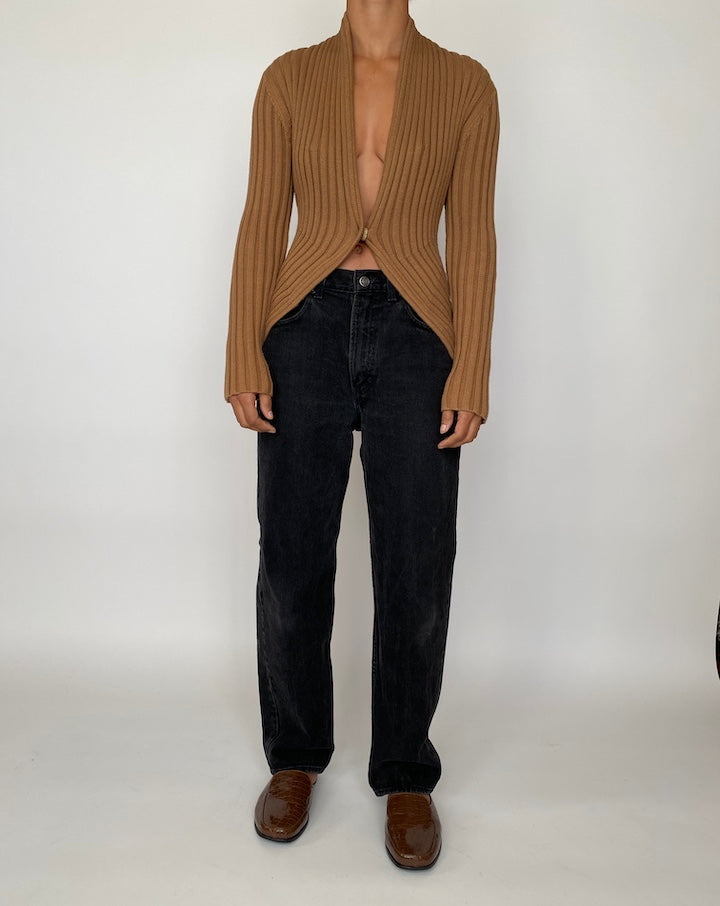 VINTAGE KNITTED BEIGE CARDIGAN 2063