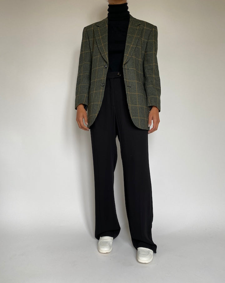 VINTAGE GREEN CHECKED BLAZER 2196