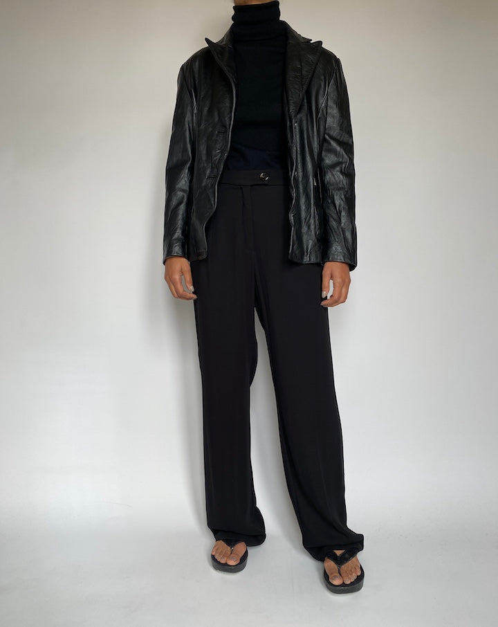 VINTAGE BLACK LEATHER JACKET 2216