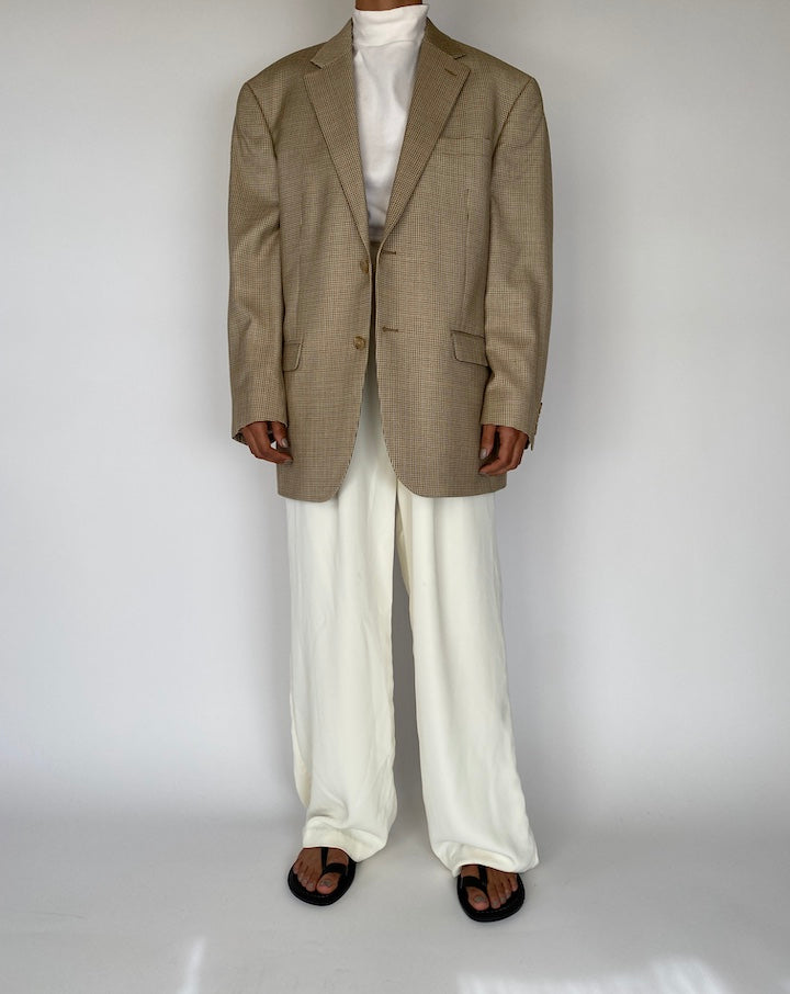 VINTAGE BEIGE RALPH LAUREN HOUNDSTOOTH BLAZER 2241