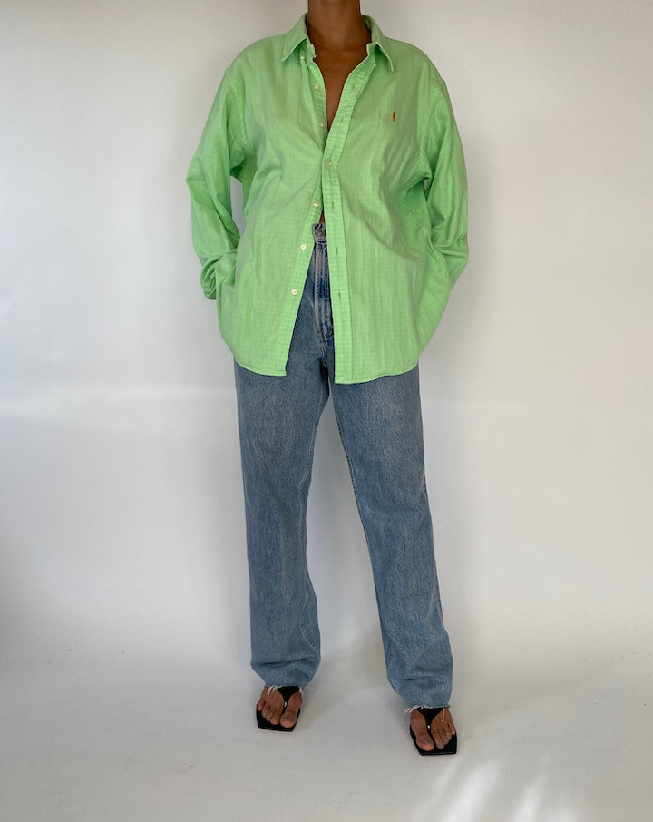VINTAGE LIGHT GREEN RALPH LAUREN SHIRT 2305