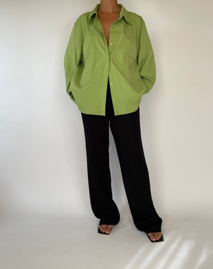 VINTAGE GREEN BUTTON DOWN SHIRT IN GREEN 2318