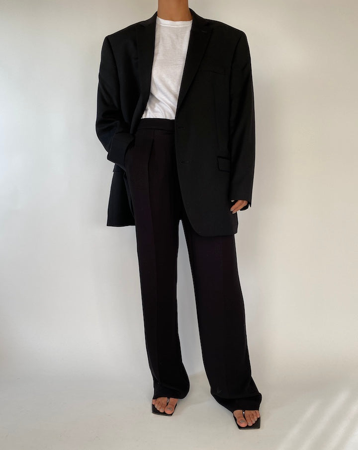 VINTAGE BLACK CALVIN KLEIN BLAZER WITH THIN STRIPES 2339