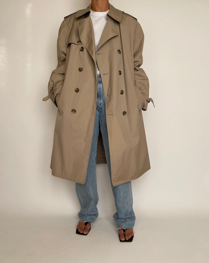 VINTAGE OVERSIZED BEIGE TRENCH COAT 2357