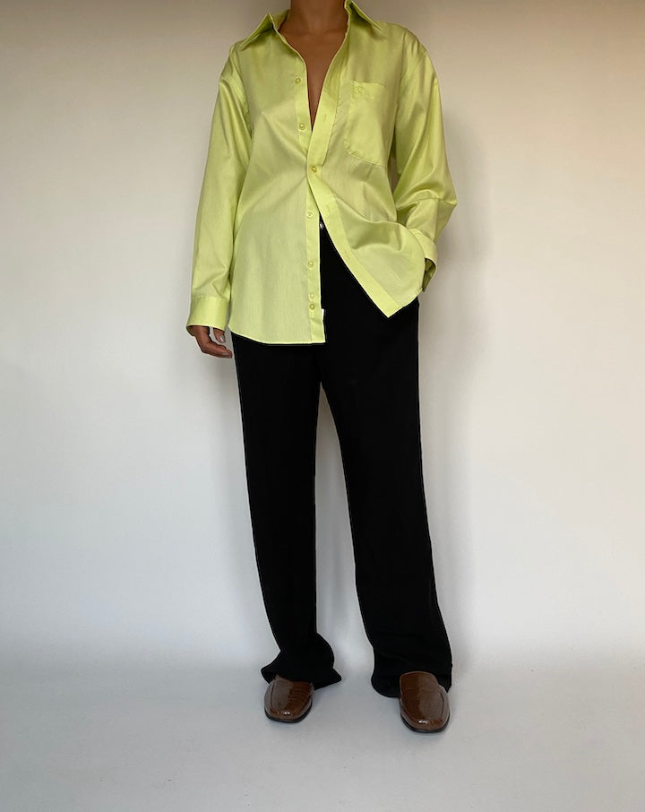 VINTAGE OVERSIZED LIME GREEN GUY LAROCHE SHIRT 2386