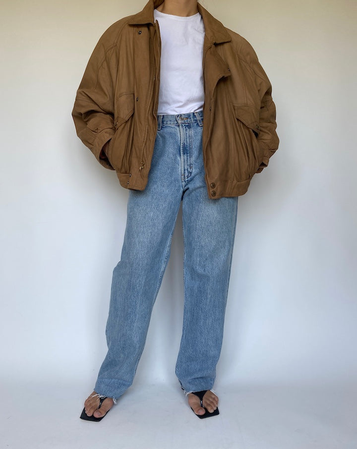 VINTAGE BROWN LEATHER JACKET 3376