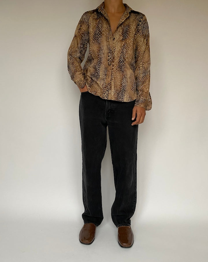 VINTAGE ANIMAL PRINTED RALPH LAUREN BLOUSE 1613