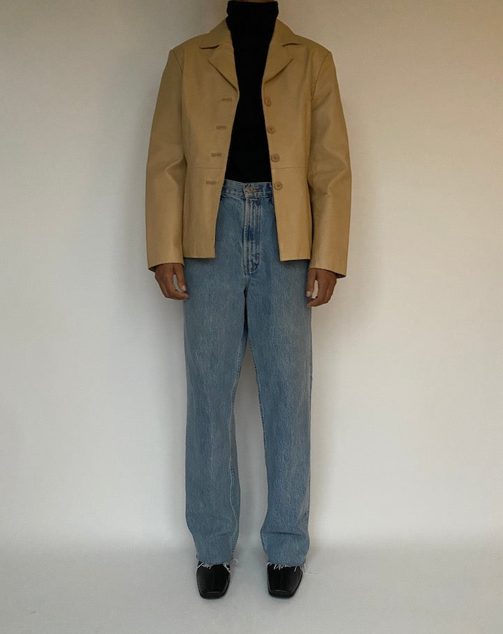 VINTAGE BEIGE LEATHER JACKET 1594