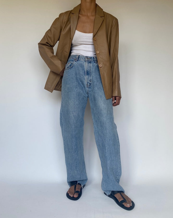 VINTAGE BEIGE LEATHER JACKET 3303