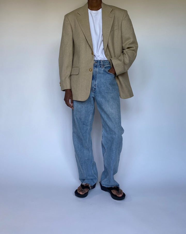 VINTAGE BEIGE SILK AND WOOL BLAZER 3520