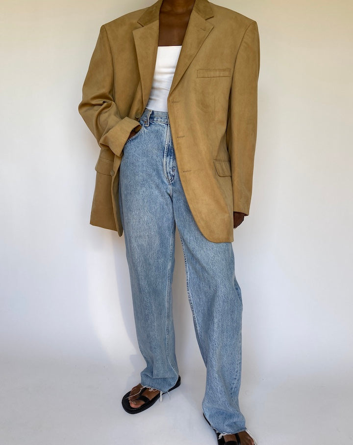 VINTAGE BEIGE SINGLE BREASTED BLAZER 3718