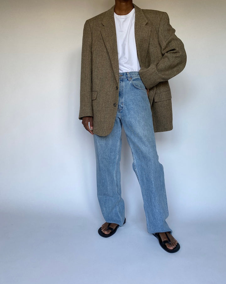VINTAGE BEIGE WOOL BLAZER 3618